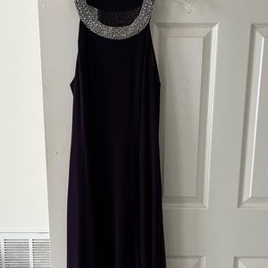 Plum Dress with Rhinestone Colar